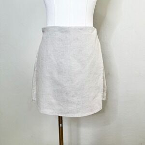 Old Navy Skort Linen Blend Wrap Front Size XS Beige New Mini Casual Pull On